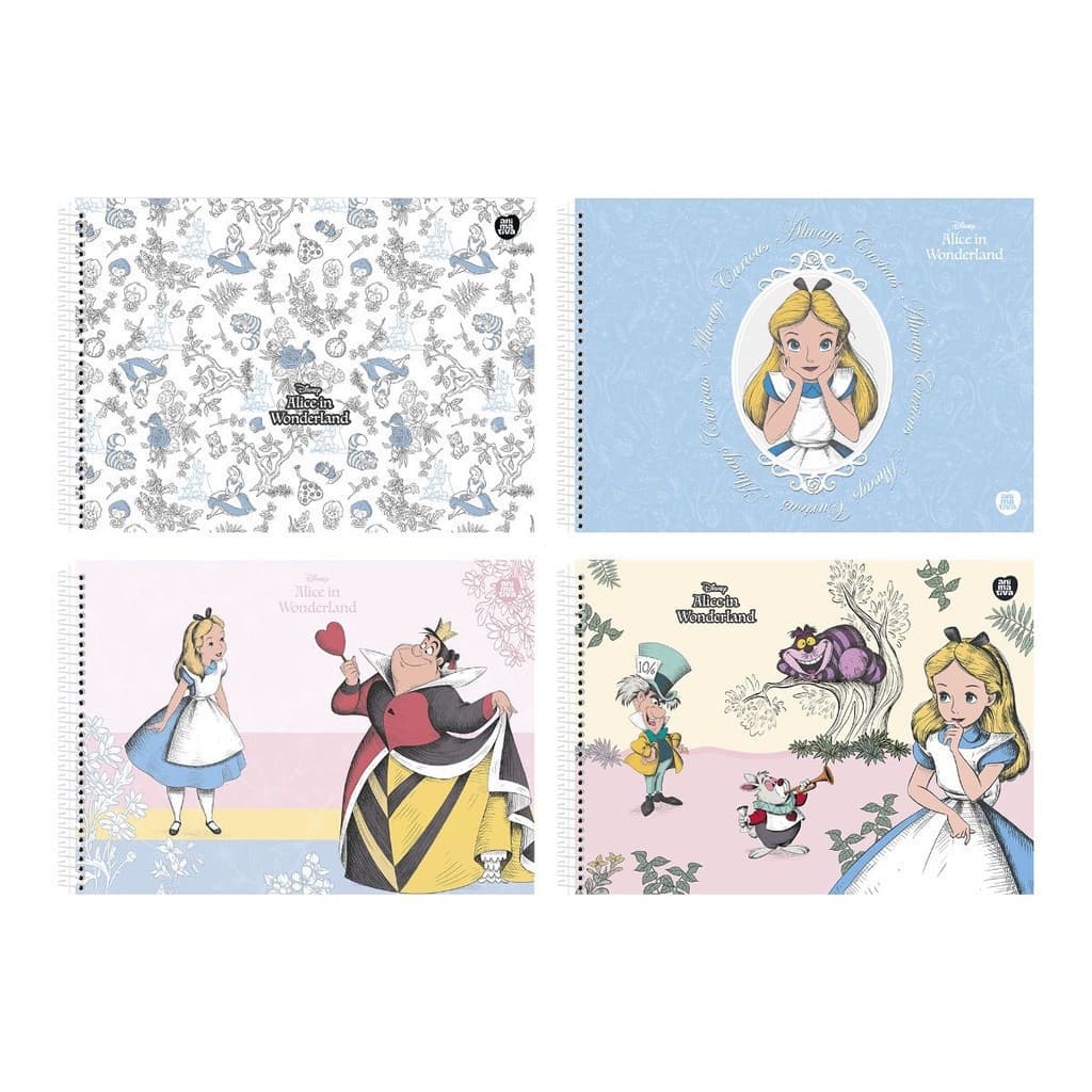 Caderno de Desenho Animativa Alice 60Fls 275x200mm Capa Dura