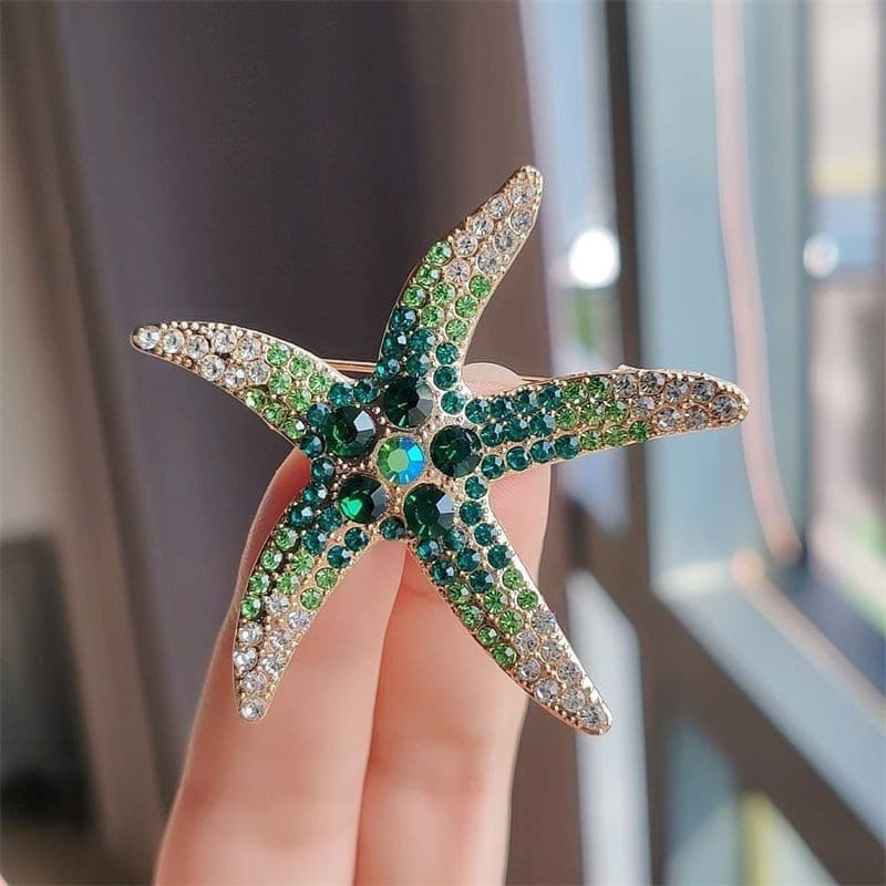 Novo Alfinete Corpete Incrustado Com Strass , mult Fofo De Broche Multi-Estrela Do Mar Personalidade Da Moda XZ414