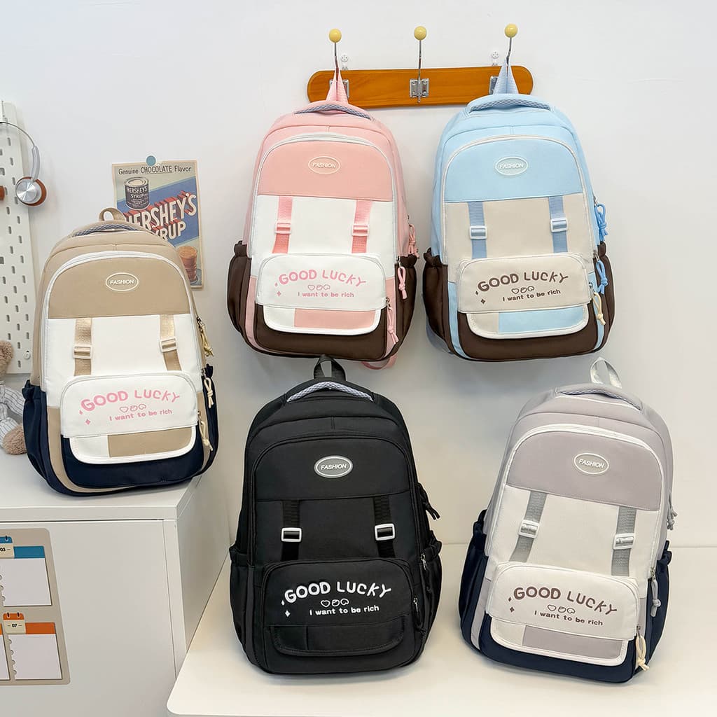 Mochila escolar estilo coreano para meninas do ensino médio e universitárias, mochila de grande capacidade, leve e versá