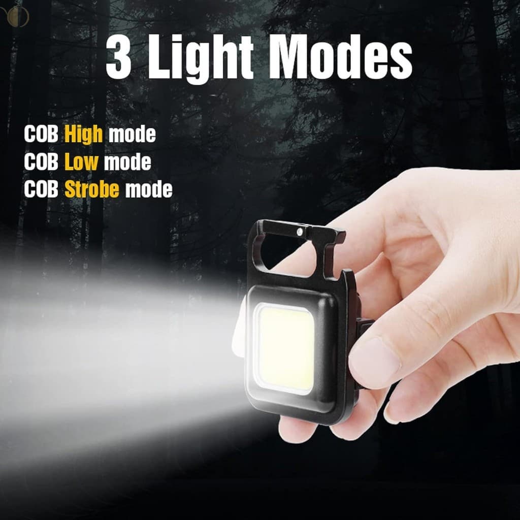 Mini Chaveiro De Luz Recarregável USB Com Suporte-Portátil Para Uso Diário