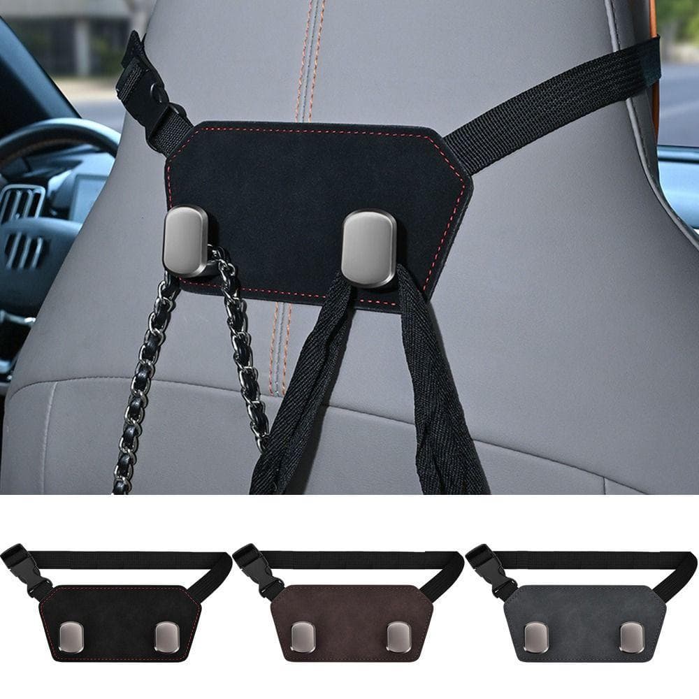 Gancho Para Encosto De Cabeça De Carro , Cabide De Couro De Camurça Macia Com Suporte De Carga Alta , Duplo