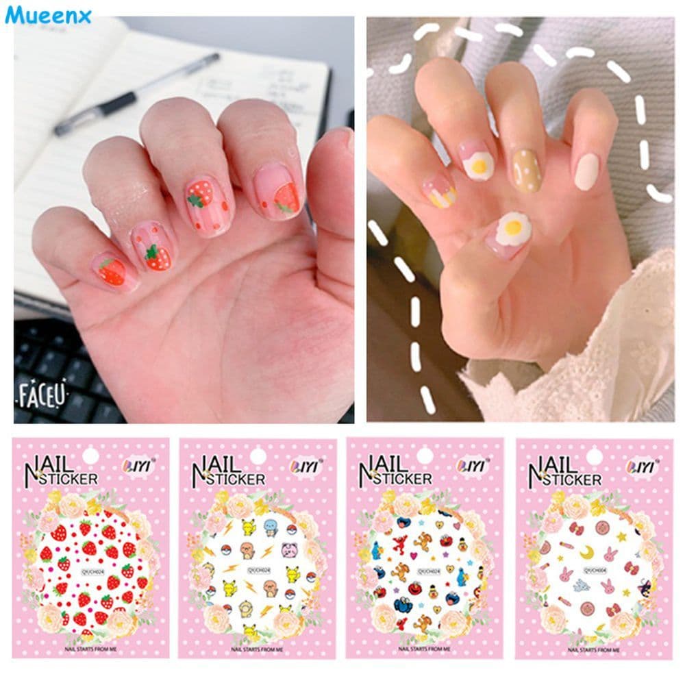 Decorações florais de fácil aplicação para unhas, acessórios estilosos para unhas, adesivos de unhas modernos e