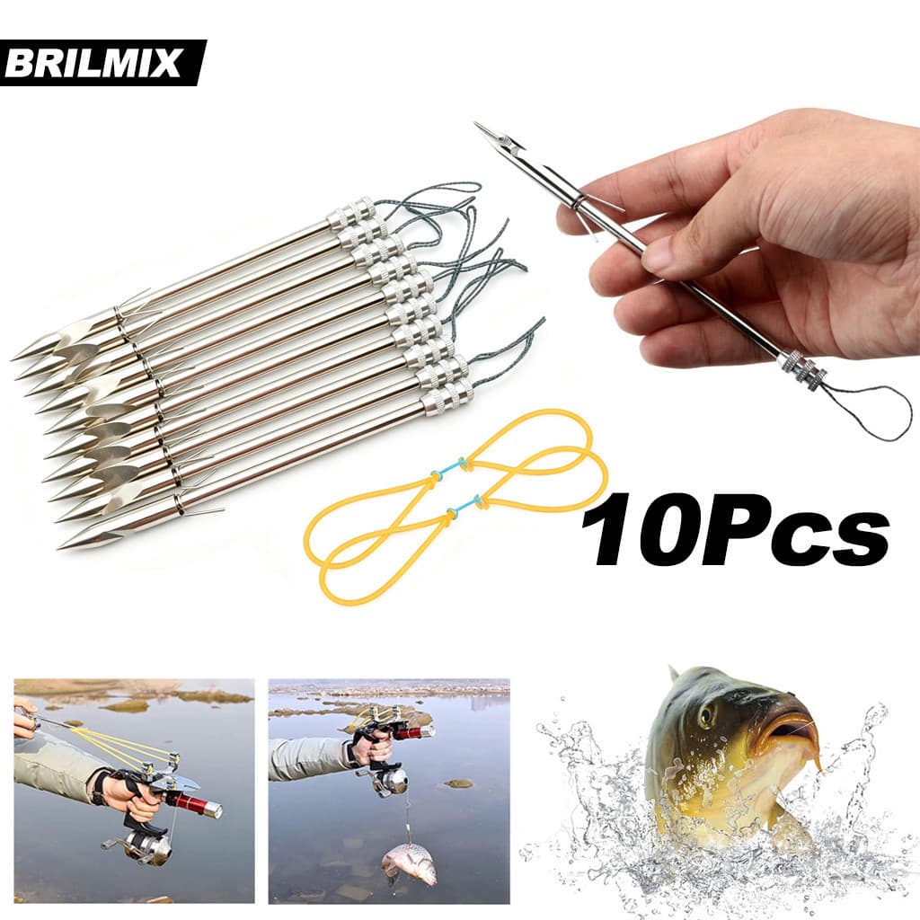 10Pcs Seta De Estilingue  Unidades Aço Inoxidável 14cm P/ Pesca