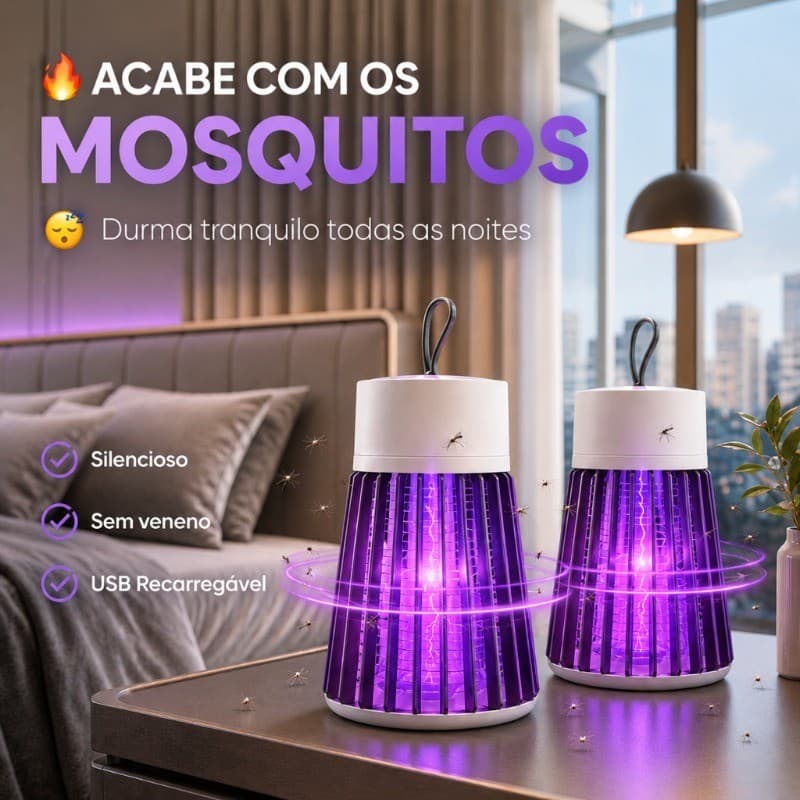 Lâmpada Elétrica Mata-Mosquitos Com Luz UV Usb Recarregável Armadilha Para Insetos Su