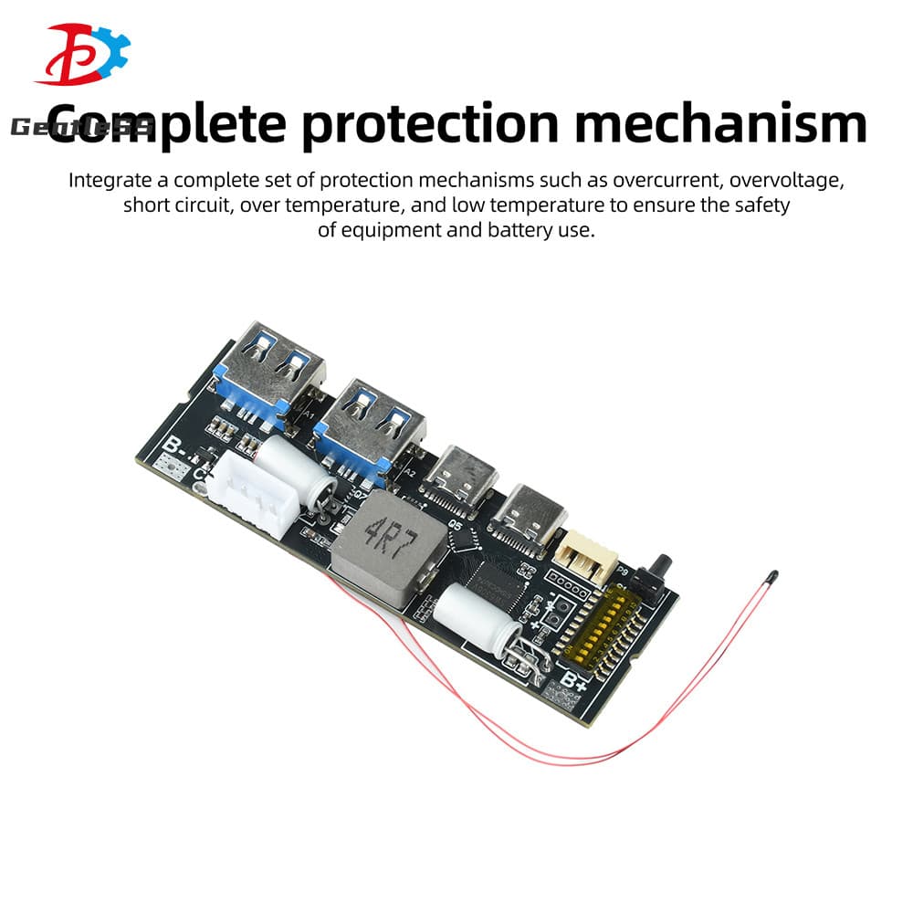 1.47-Polegada TFT Tela Colorida 3-5S PD 100W Power Bank DIY Mainboard Bidirecional Módulo De Banco De Potência De Carreg