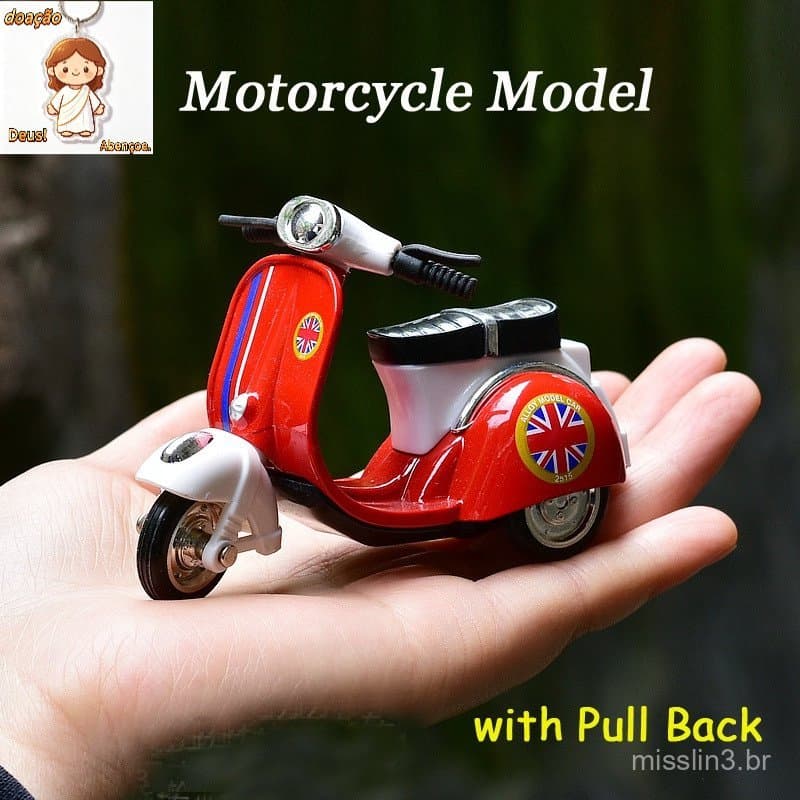 Modelo De Motocicleta Vespa Simulação Retro Mulher Locomotiva De Brinquedo Rodas Podem Deslizar