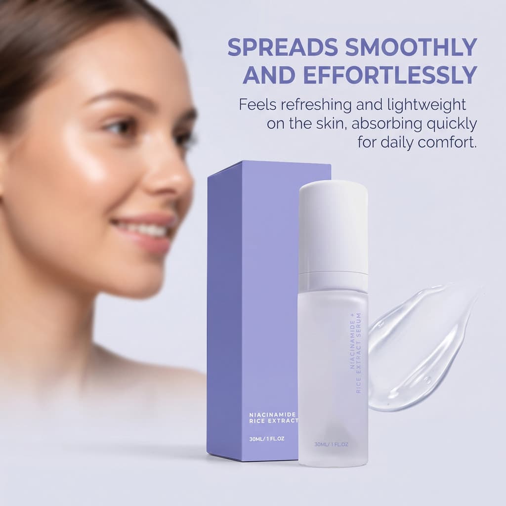 Daily Glow Serum 30ml-Extrato De Niacinamida E Arroz Para Umidade Tez Uniforme