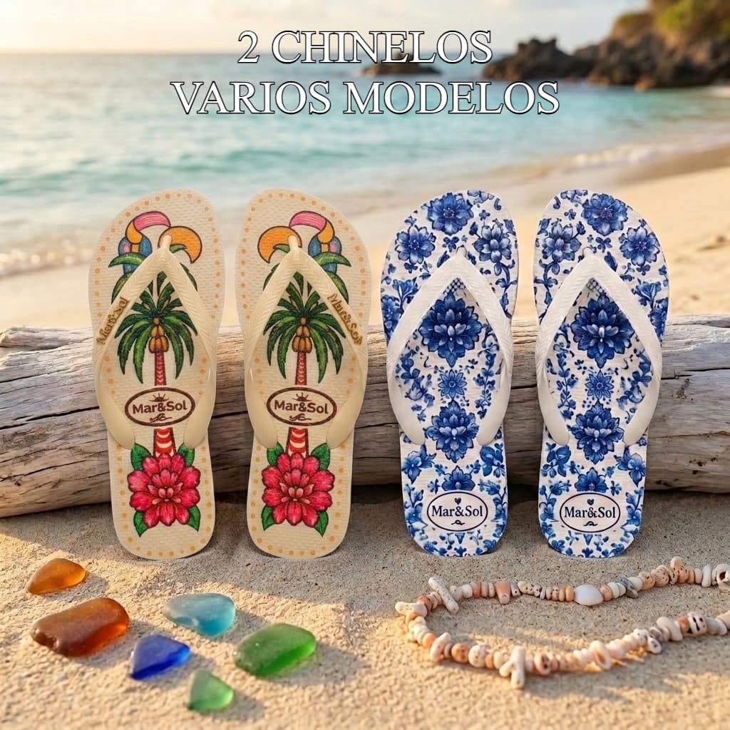 2 pares chinelos feminino estampas variadas lançamento Tendencia