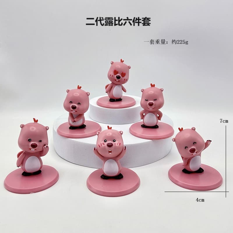 [Novo estilo Popular] 6 estilos figuras de castor de segunda geração, enfeites fofos e modernos, pacote de emoticons, cá