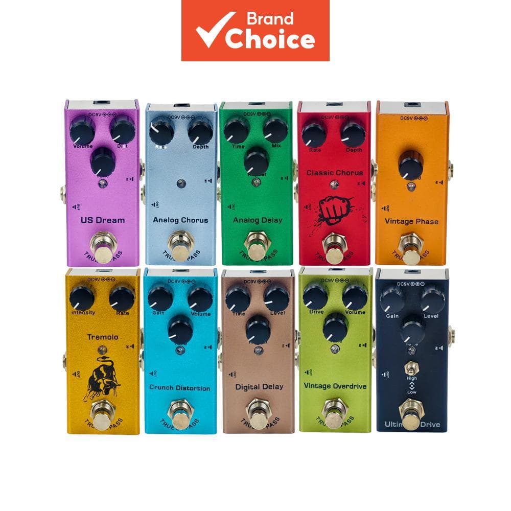 Multi Tipos Mini Pedal De Efeito De Guitarra True Bypass Overdrive Distortion Delay Chorus Tremolo Phase Single Stompbox