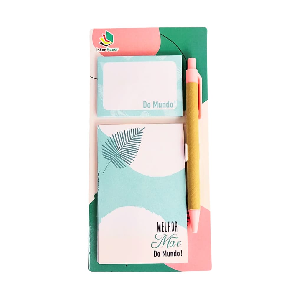 Kit Bloco De Anotações Para Geladeira Com Caneta + 2 Blocos