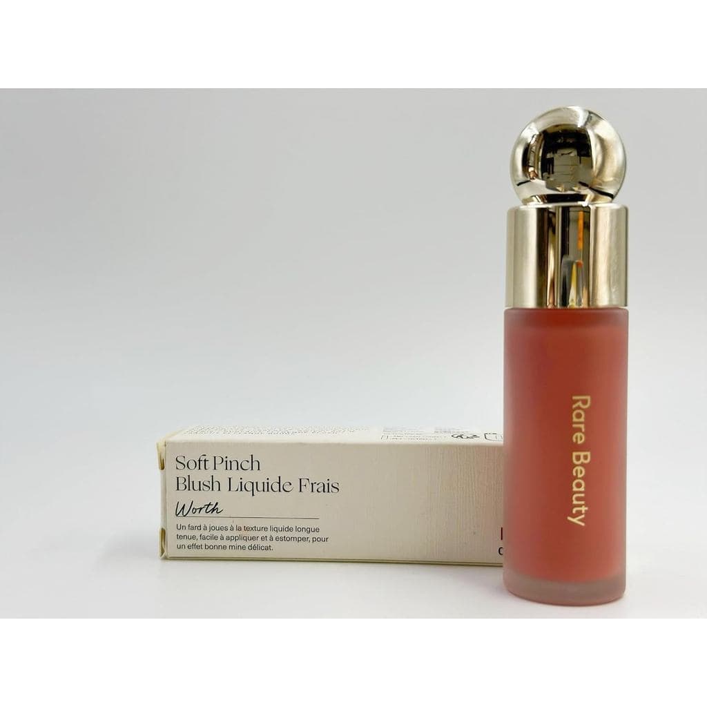 Rare Happy Face Blush Líquido Suave e Aplicável com os Dedos, Blush para Rosto e Bochechas 0,25 fl.oz (Worth, 0,25 fl.oz
