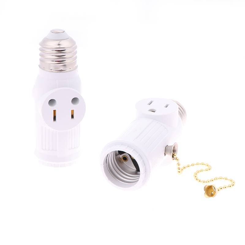 BUD Branco Eua Plugue De Alimentação Para E26 Adaptador De Lâmpada Base De Suporte Soet Luz Puxar Interruptor De Corrent