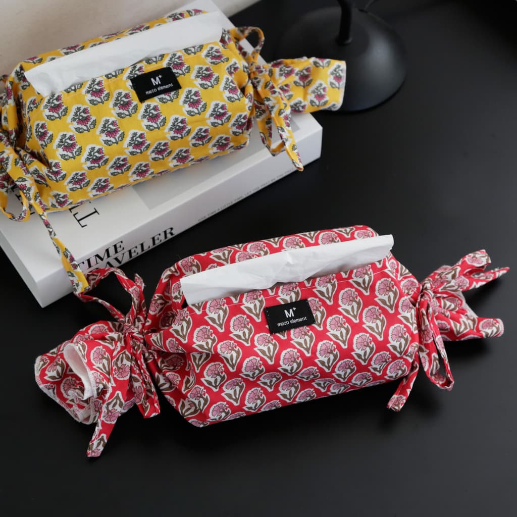 Conjunto de gaveta de papel de tecido japonês estilo literário gaveta em forma de doces caixa de papel saco de tecido