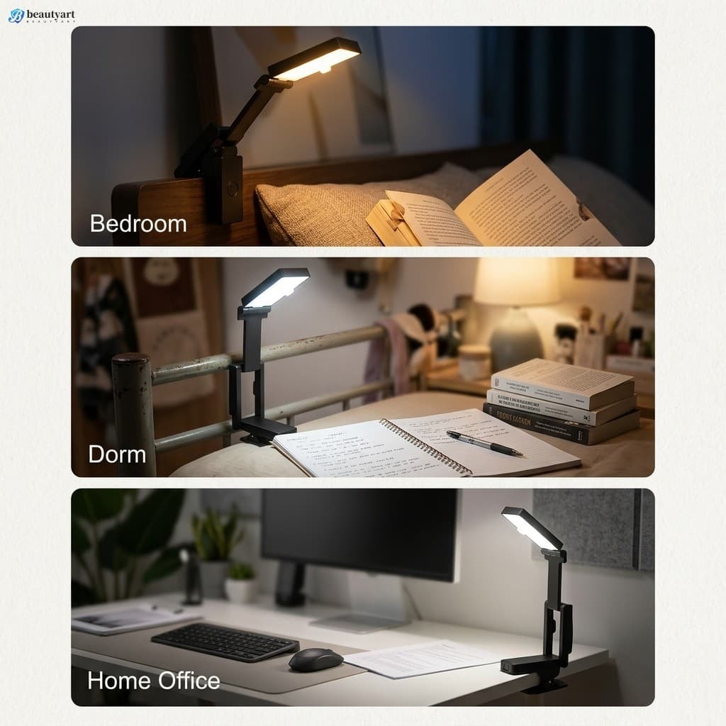 Recarregável LED Clip Reading Lamp Portátil Dobrável Proteção Para Os Olhos Luz De Mesa
