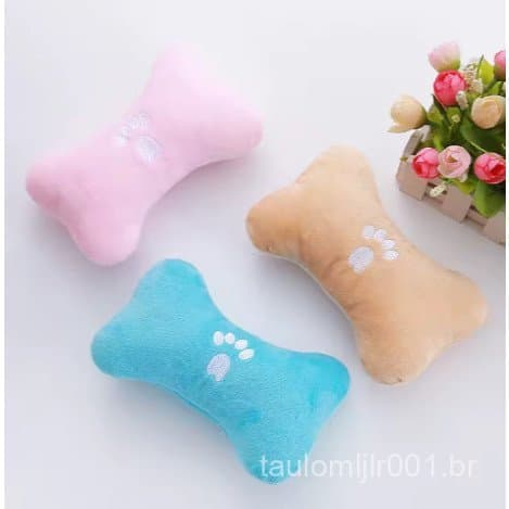 Brinquedos Pet Kit com 3 Pelúcia Mordedor Apito Interativo Sortidos Pets Cachorro Gatos Luxo Cão