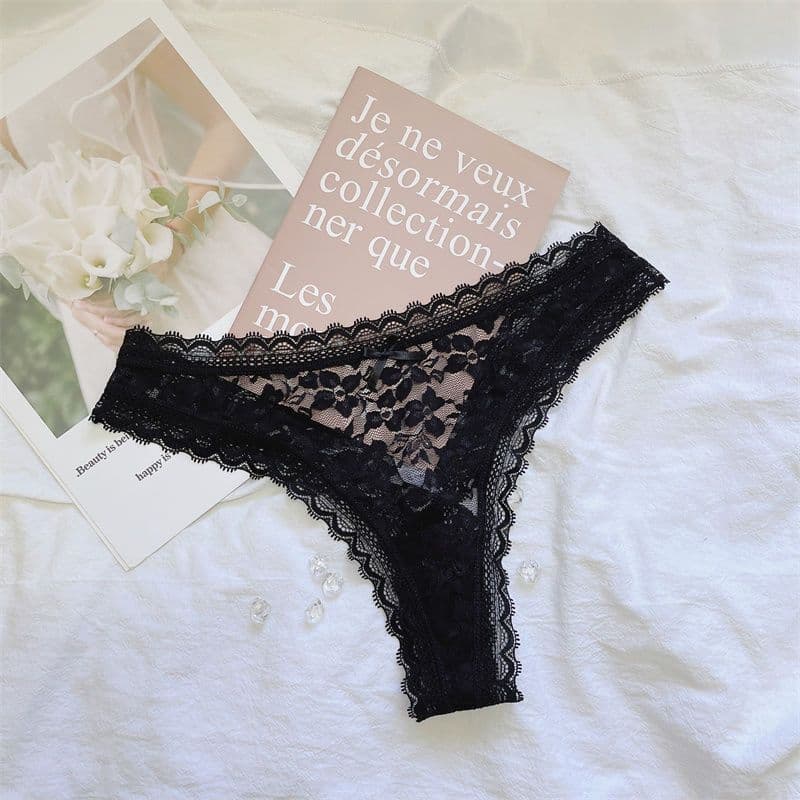 2026 Novo estilo tanga feminina sentir transparente t-pants picante completo transparente preto roupa interior algodão t