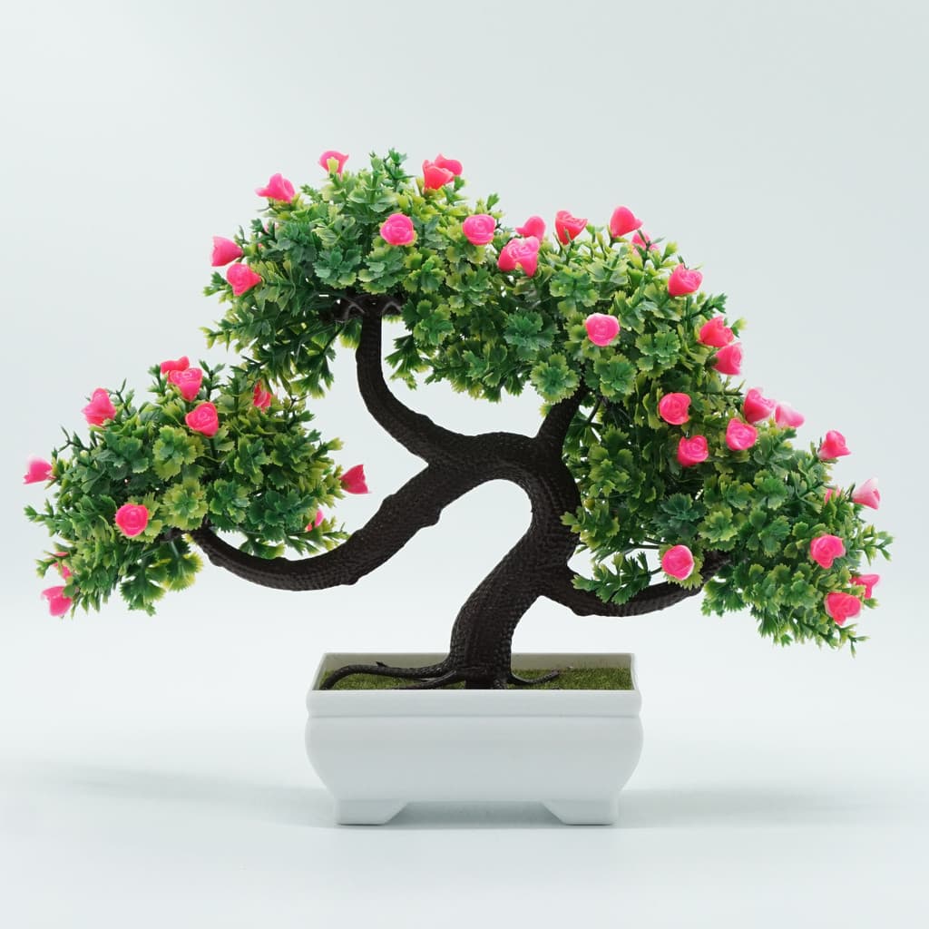 Flores artificiais vasos de plantas flores artificiais decoração de mesa plantas artificiais flores plástico Bonsai W