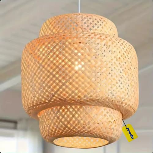 Luminária Pendente Produ Palha Vime Rústico Boho Chic Decoração Sala Quarto Gourmet Lâmpada Inclusa