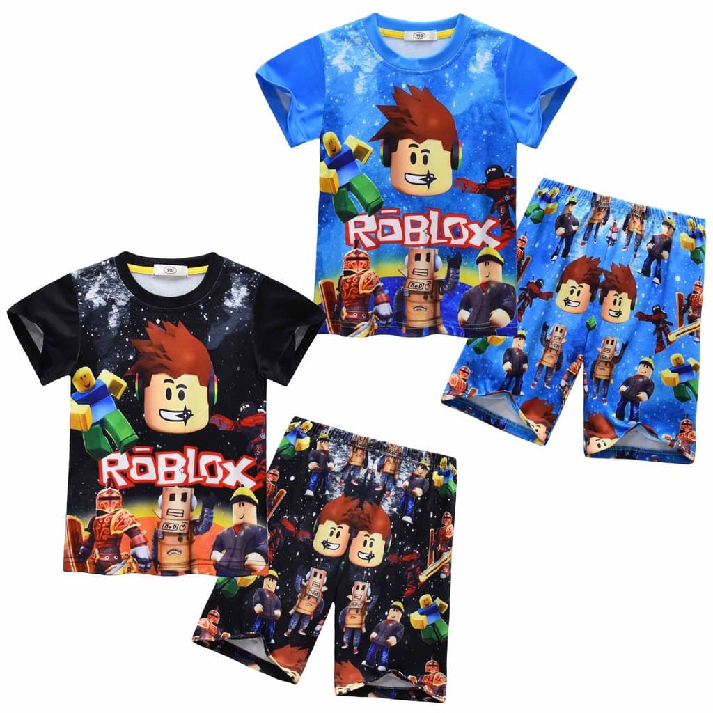 Novo estilo meninos terno de manga curta ROB LOX médio grande crianças casa terno terno de duas peças 92363