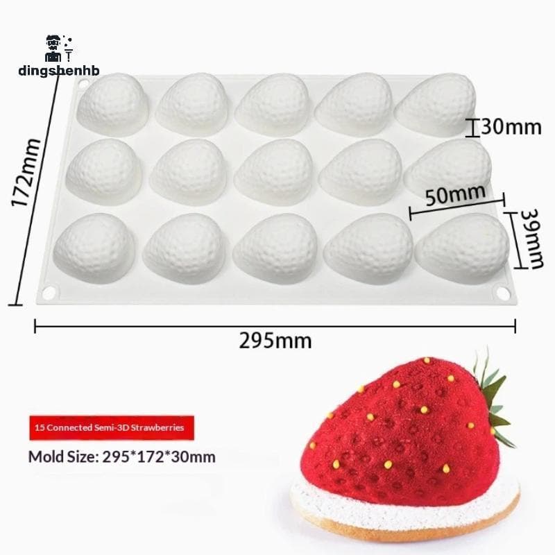 dingshenhb Moldes De Cozimento De Silicone Para Morango , Frutas , Sobremesa , Mousse , Molde Bolo , Decorações De Reuti