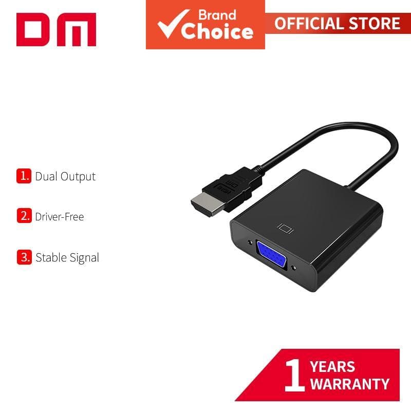 Conversor DM CHB021 HDMI Para VGA Com Áudio 1080P Plug & Play