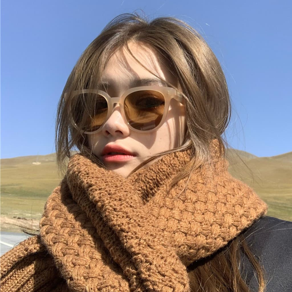 Óculos de sol marrom feminino High-End influenciador óculos de sol 2026 novo estilo versão coreana moda na moda protetor