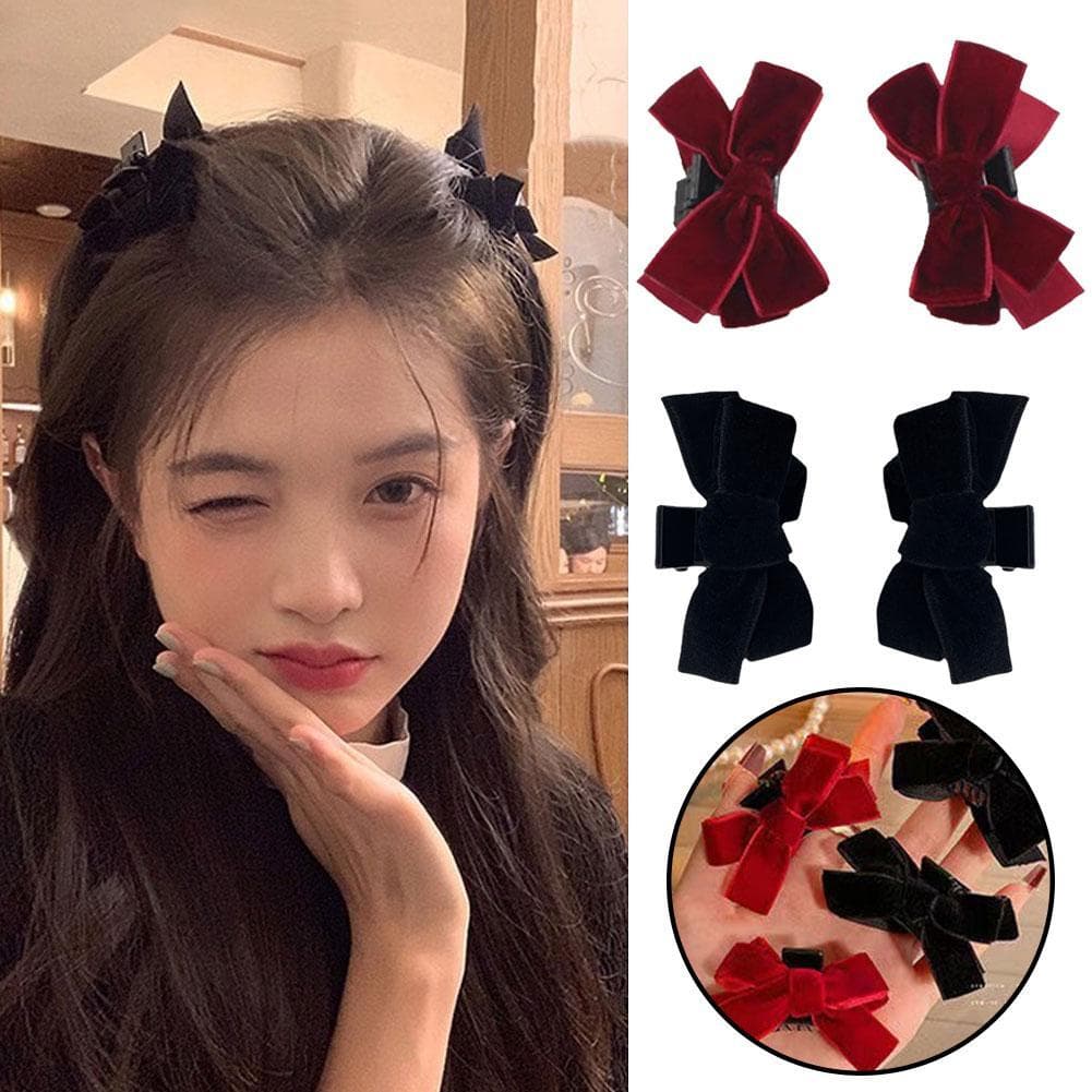 Novo Preto Veludo Arco Grampos De Cabelo Elegante Tecido Liga Princesa Rabo De Cavalo G0r3