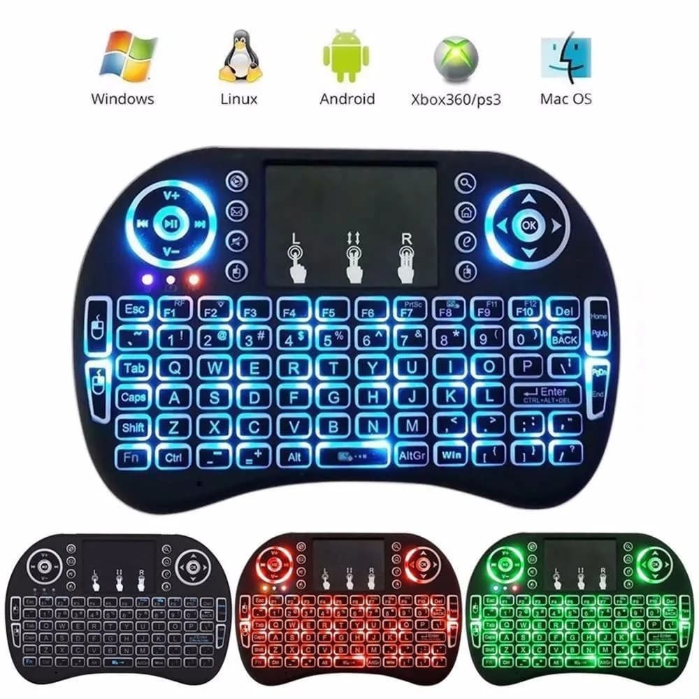 CONTROLE REMOTO UNIVERSAL MINI TECLADO TOUCH PAD LED WIRELESS PARA SMARTV