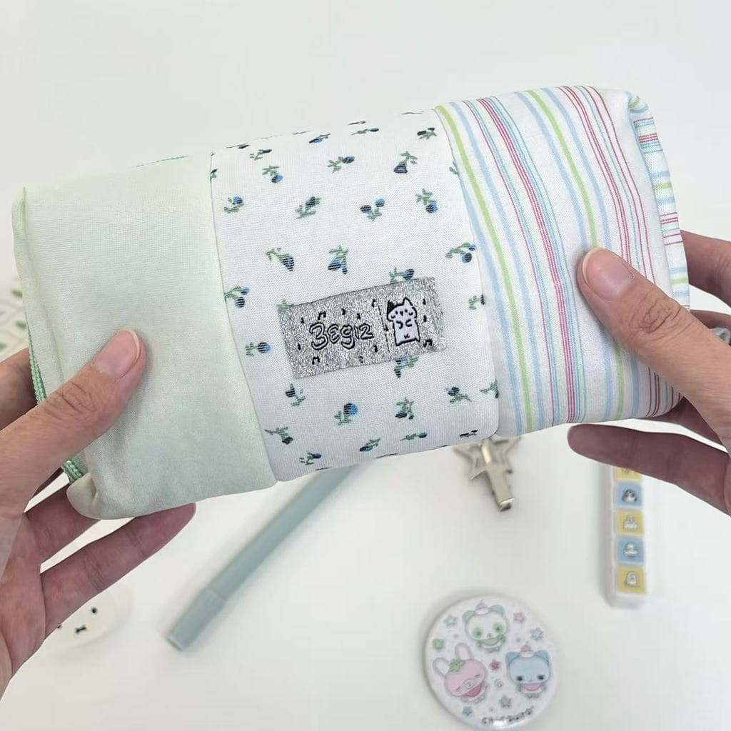 Novo produto verde retalhos xadrez lápis caso estudantes do ensino médio criativo único saco de papelaria japonês novo e