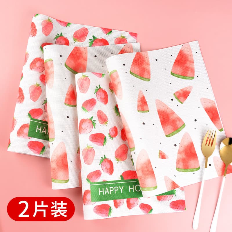 2 peça tapete de mesa menina estilo japonês ocidental Placemat isolamento tapete de mesa foto ins estilo nórdico bonito