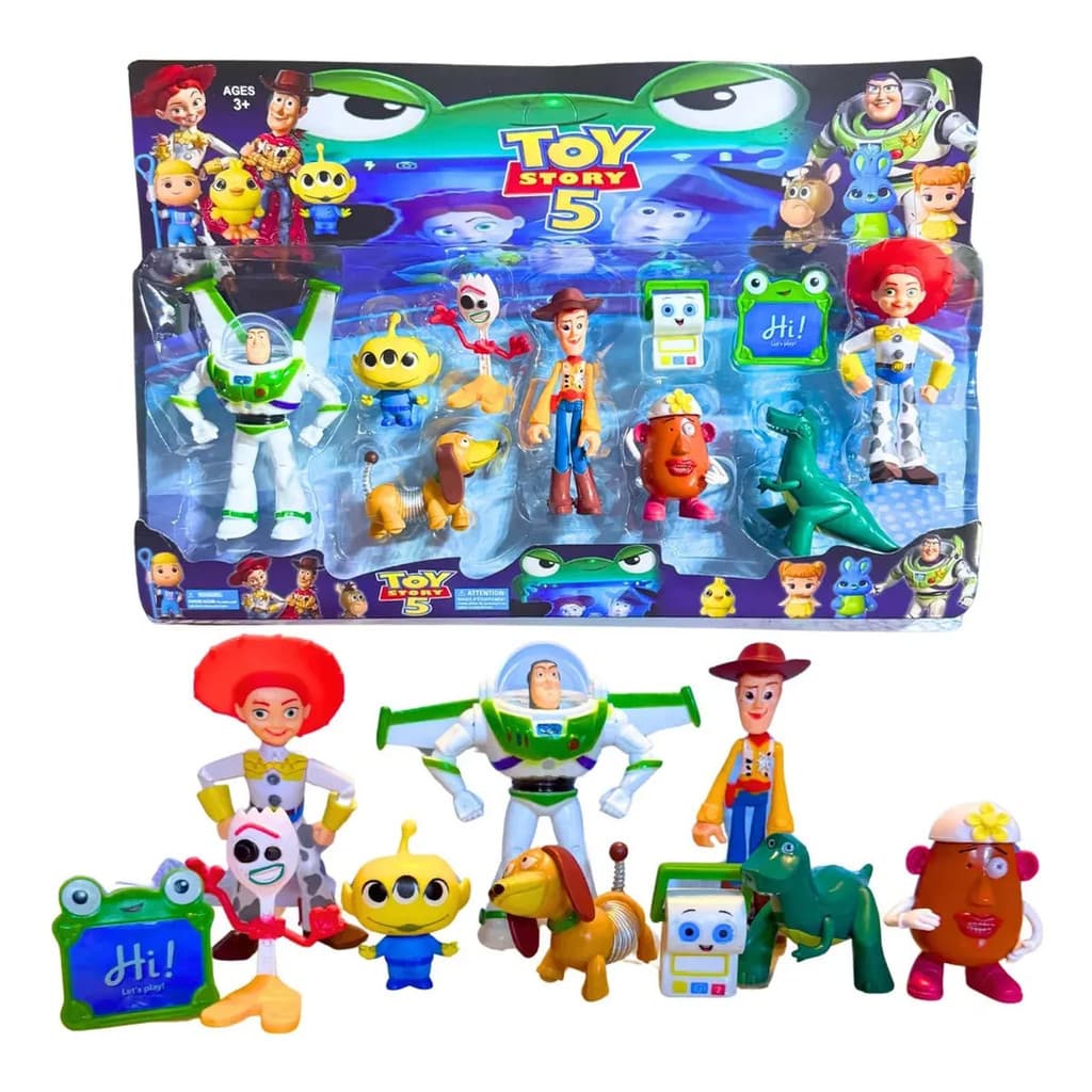 Kit 10 Bonecos Toy Story 5 Filme Personagens Coleção Brinquedo