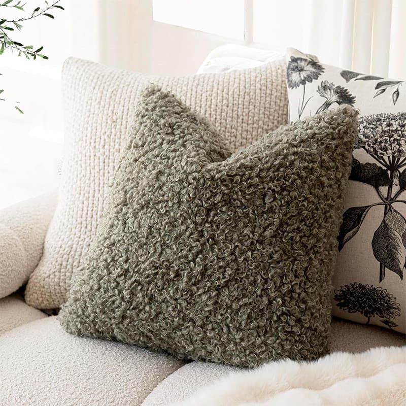 Cross-Border atacado anel de cordeiro Teddy veludo luz luxo sofá travesseiro modelo quarto Villa travesseiro lombar fron