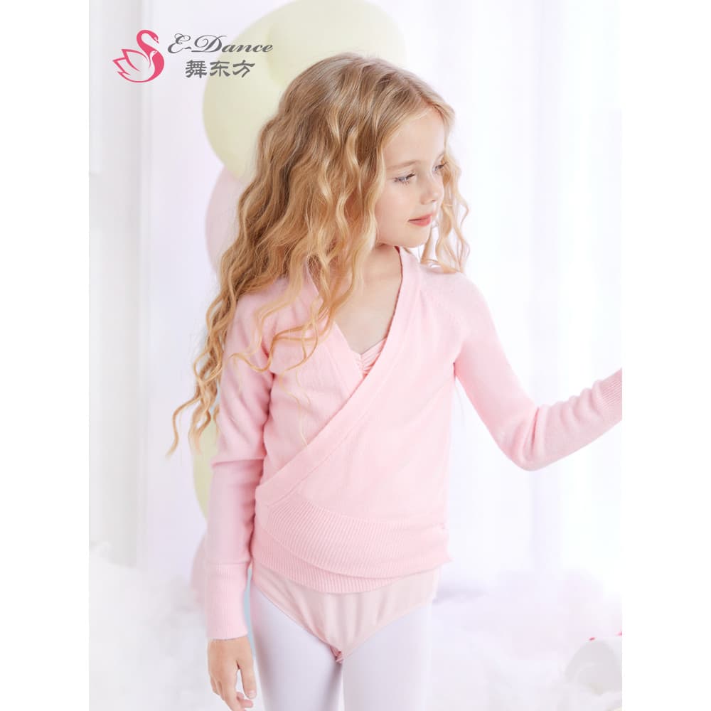 Camisola de dança infantil roupas de prática para meninas outono inverno manga comprida roupas de prática Cardigan jaque
