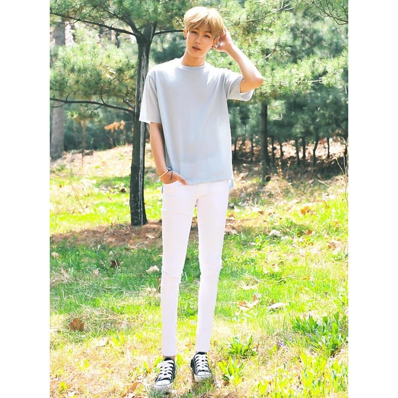 Calça Skinny masculina impermeável de alta qualidade branca Slim fit SLP de alta elasticidade na altura do tornozelo