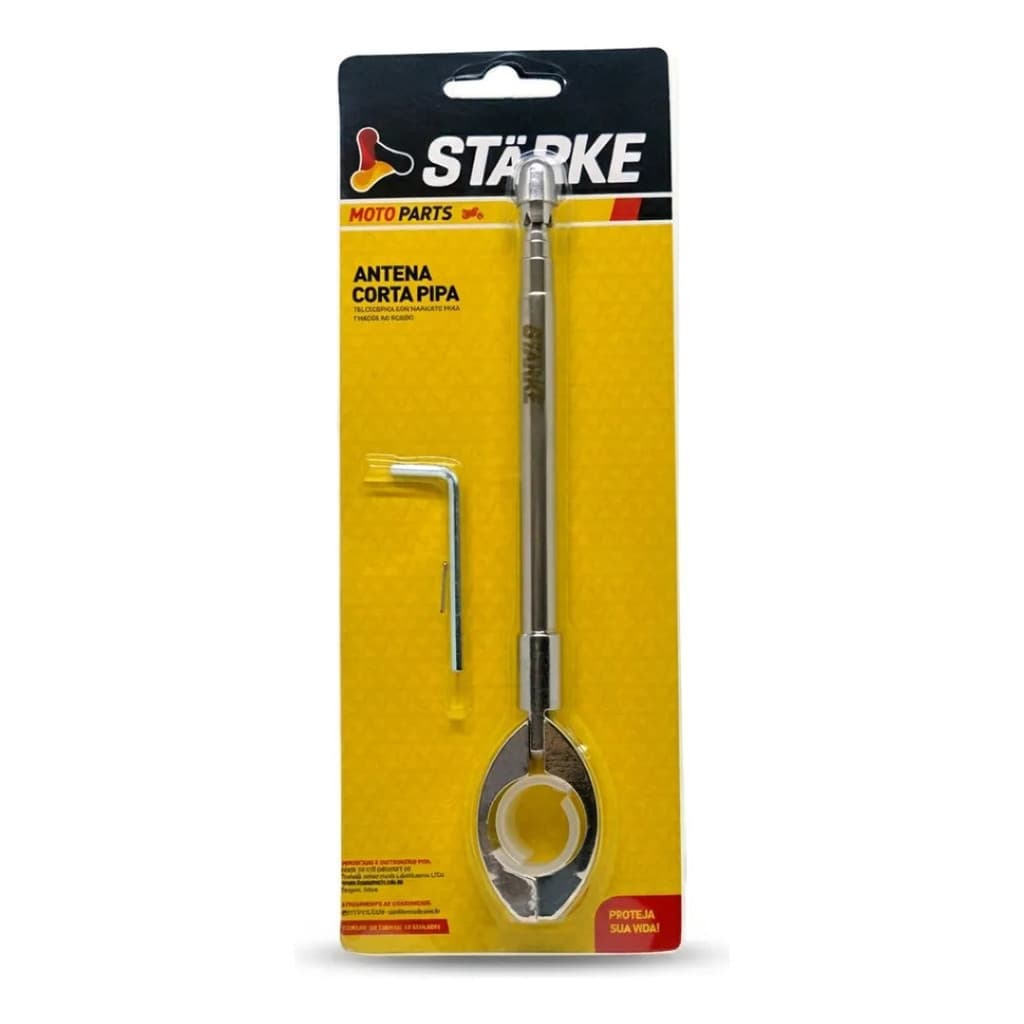 Antena Corta Pipa Moto Universal Corta Linha Cromada Starke