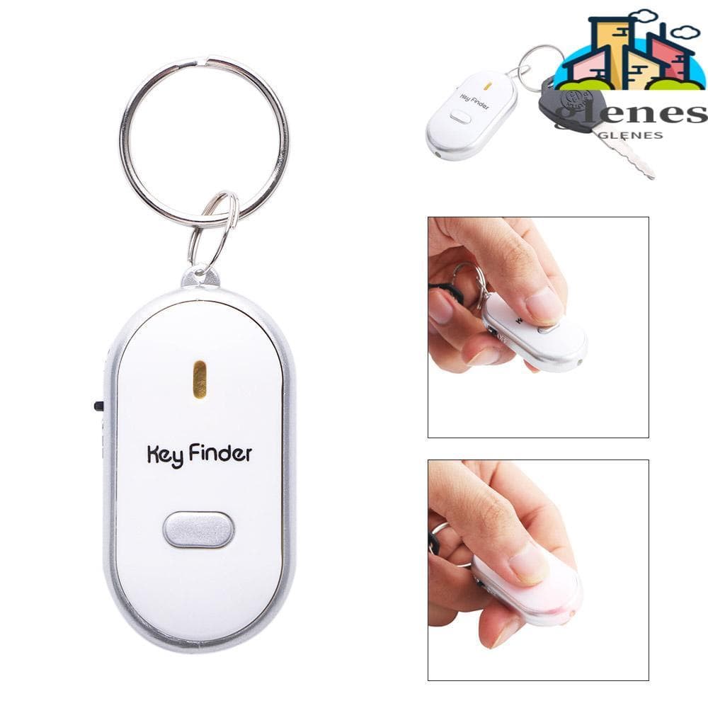 GLENES LED Apito Localizador De Chave Beeping Pet Tracker Chaveiro Tocha De Luz Alarme De Controle De Som