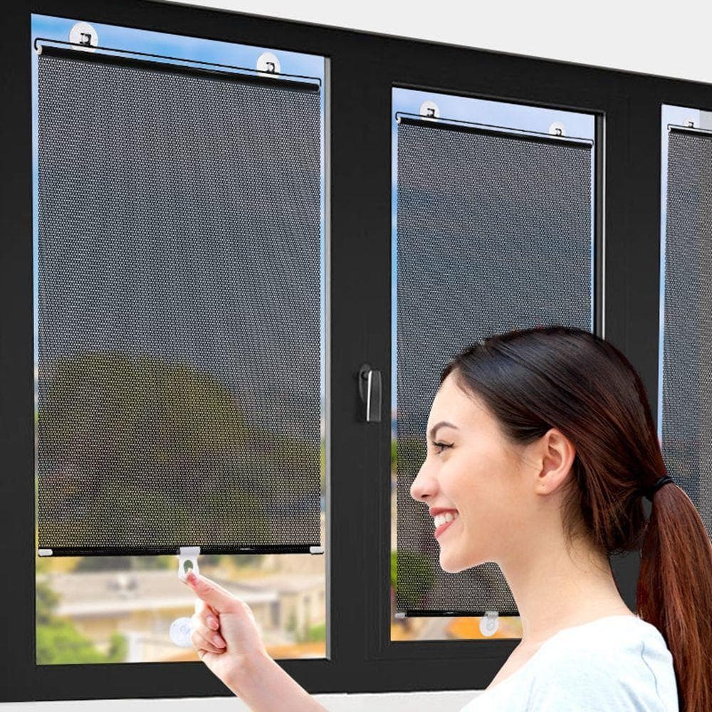 Cortinas De Rolo Para Decoração De Quarto , Persianas Casa , Guarda-Sol De Cozinha Com Ventosa , Cortina Blackout