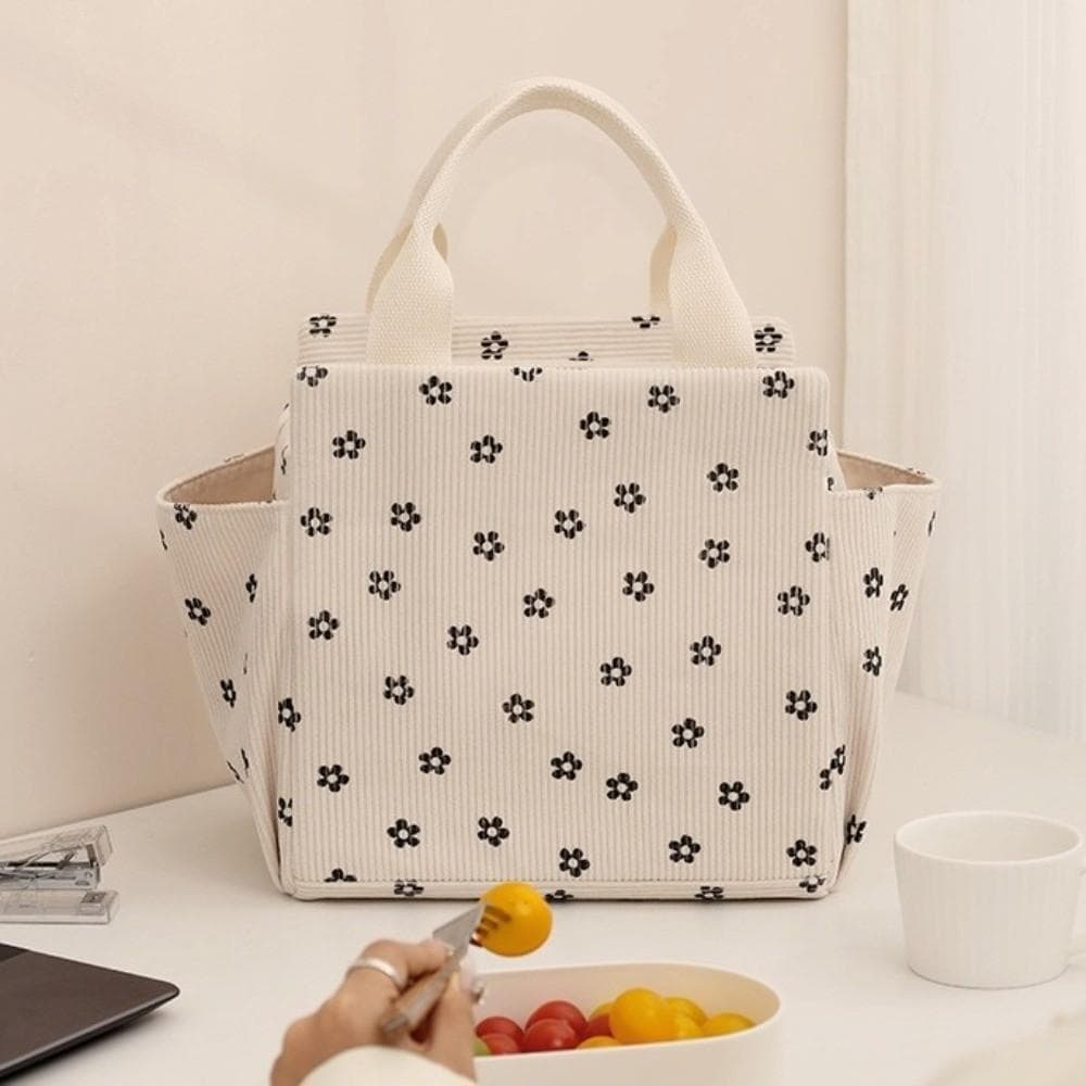 Bolsa De Almoço De Veludo INTREE , Lancheira Com Isolamento Térmico De Grande Capacidade , Térmica De Coração