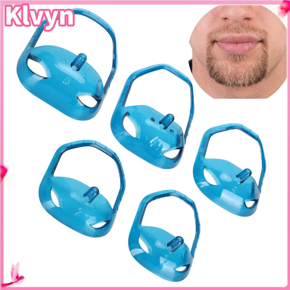 Klvyn-br 5 unidades modelador de barba cavanhaque transparente azul bigode ferramenta modelo