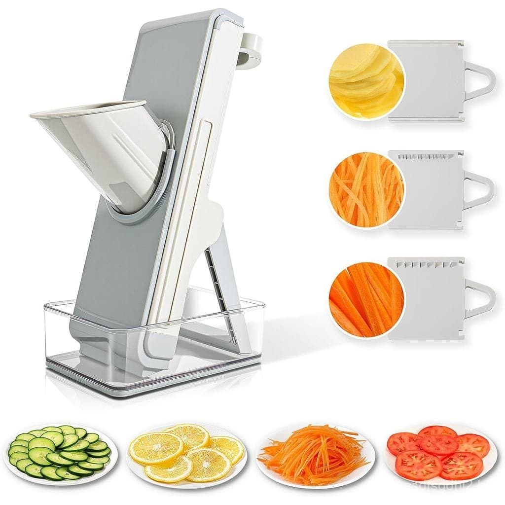 Cortador de legumes seguro para cozinha, cortador de vegetais 4 em 1, triturador de frutas e vegetais, cortador de batat
