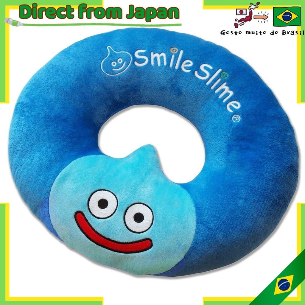 【direto do Japão】 Almofada redonda Dragon Quest Smile Slime (Slime)