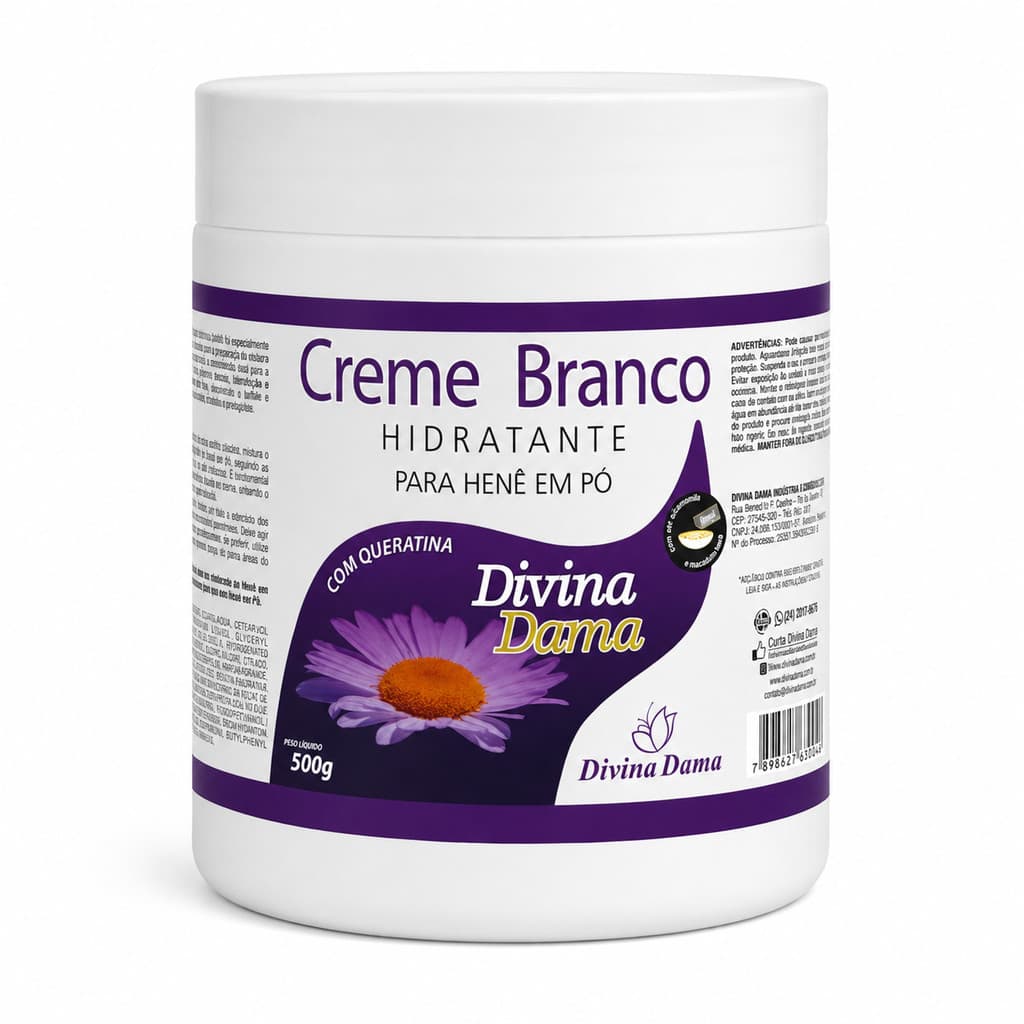 Creme Branco Para Hene Da Divina Dama 500g
