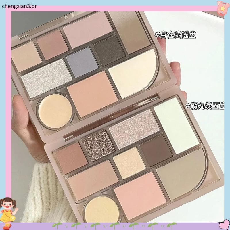 8808 Coleção de Pessoas Uma Paleta Tudo Feito Dez Cores Maquiagem Paleta Abrangente Paleta de Sombras Blush Contorno Des