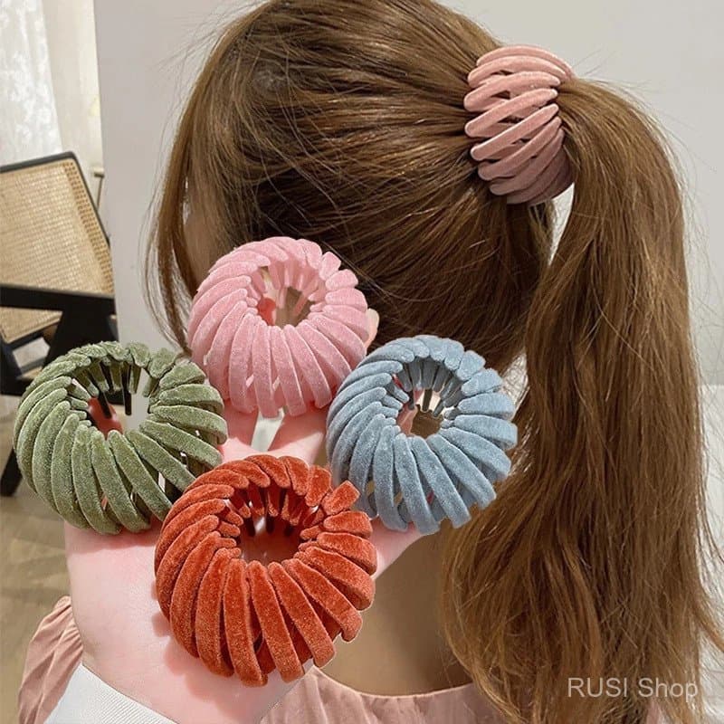 Acessório de Fixação para Penteados de Cabelo em Rabo de Cavalo Maruk para Mulheres, Estilo Ninho de Pássaro Coreano