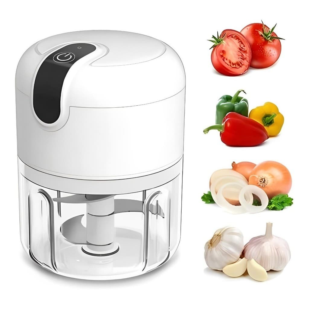 Mini Processador de Alimentos 250ml Elétrico Triturador de Alho Cebola 3 Lâminas USB