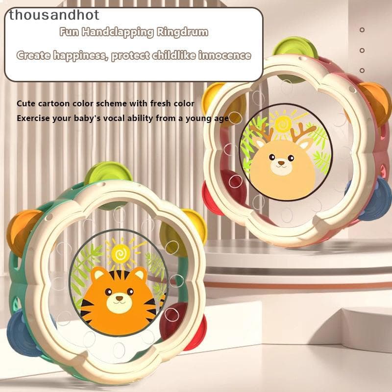 Bebê Batendo Pandeiro Montessori Instrumentos Musicais Tambor Brinquedo Criança Desenvolvimento Da Mão Precoce Brinquedo