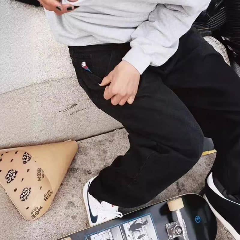 Europeu americano Hip-Hop na moda Wang Yibo mesmo estilo impresso Jeans masculino High street street Wear Casual calças