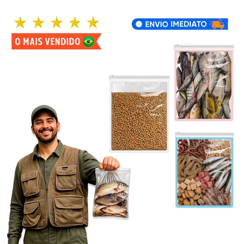 Kit Saquinhos Multiuso Com Zíper Seu Kit de Pesca Pescaria Sempre Organizado Envelope impermeável Pescadores