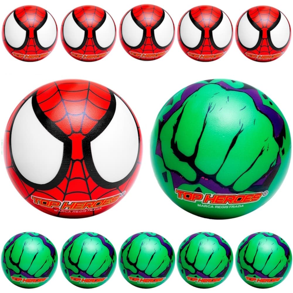 Combo 10 Bolas Vinil Leite Huk e Spider Aranha Lembrancinhas Festa Infantil